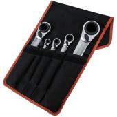Vierfach-Knarren-Ringschlüssel-Satz, 5-tlg, Gürteltasche