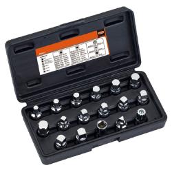 Ölablassschrauben-Steckschlüssel-Satz, 17-tlg, 3/8"
