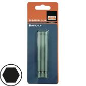 1/4" Bits, 25 mm, Kugelkopf, Innensechskant, H 8 mm, 5er Pack