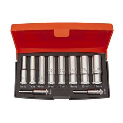 1/4" Steckschlüssel-Satz, lange Ausführung, 10-tlg