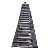 Ring-Maulschlüssel-Satz, gekröpft, 17-tlg, in Kunststofftasche