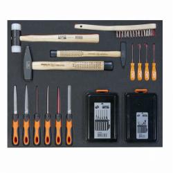 3/3 Einlage, Hammer + Feilen, 25-tlg