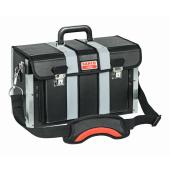 Lederwerkzeugkoffer, vornöffnend, schwarz/orange