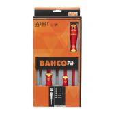 Schraubendreher-Satz, BahcoFit, 5-tlg, isoliert, Schlitz + PZ