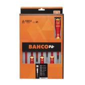 Schraubendreher-Satz, BahcoFit, 7-tlg, isoliert, Schlitz + PZ