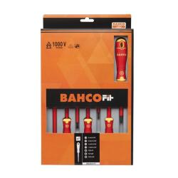 Schraubendreher-Satz, BahcoFit, 7-tlg, isoliert, Schlitz + PZ