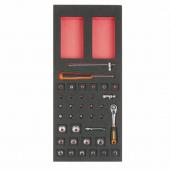 1/3 Einlage, Steckschlüssel + Zubehör 1/4", 37-tlg