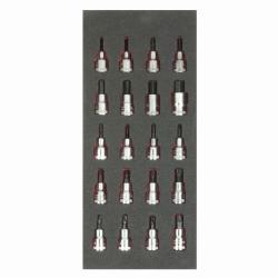 1/3 Einlage, Steckschlüssel + Zubehör 1/2", 20-tlg