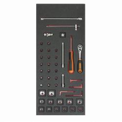 1/3 Einlage, Steckschlüssel + Zubehör 1/4", 45-tlg