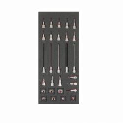 1/3 Einlage, Steckschlüssel + Zubehör 3/8", 28-tlg