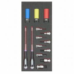 1/3 Einlage, Steckschlüssel + Zubehör 1/2", 14-tlg