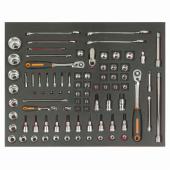 3/3 Einlage, Schraubenschlüssel + Steckschlüssel, 83-tlg