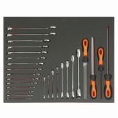 3/3 Einlage, Schraubenschlüssel + Feilen, 27-tlg