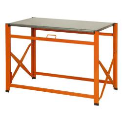 Klappbare Werkbank mit galvanisierter Arbeitsfläche, 1.200 x 500 x 840 mm, 23 kg