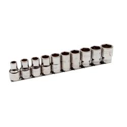 1/2" Steckschlüssel-Satz, 10-tlg, auf Klemmleiste