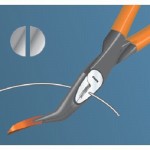 Flachrundzange, gekröpft, brüniert, PVC-Ummantelung