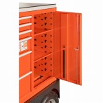 Mobiler Robuster Werkstattwagen mit acht Schubladen und Seitenschrank auf Rädern