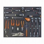 3/3 Einlage Schraubendreher, Zangen, 23-teilig
