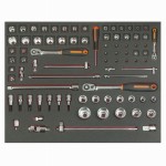 3/3 Einlage Steckschlüssel-Einsätze 1/4", 3/8", 1/2", 83-teilig  3/3 Einlage Steckschlüssel-Einsätze 1/4", 3/8", 1/2", 83-teilig
