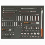 3/3 Einlage Steckschlüssel-Einsätze 3/8", 1/4", 91-teilig