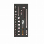 1/3 Einlage Steckschlüsssel-Einsätze 3/8", 23-teilig